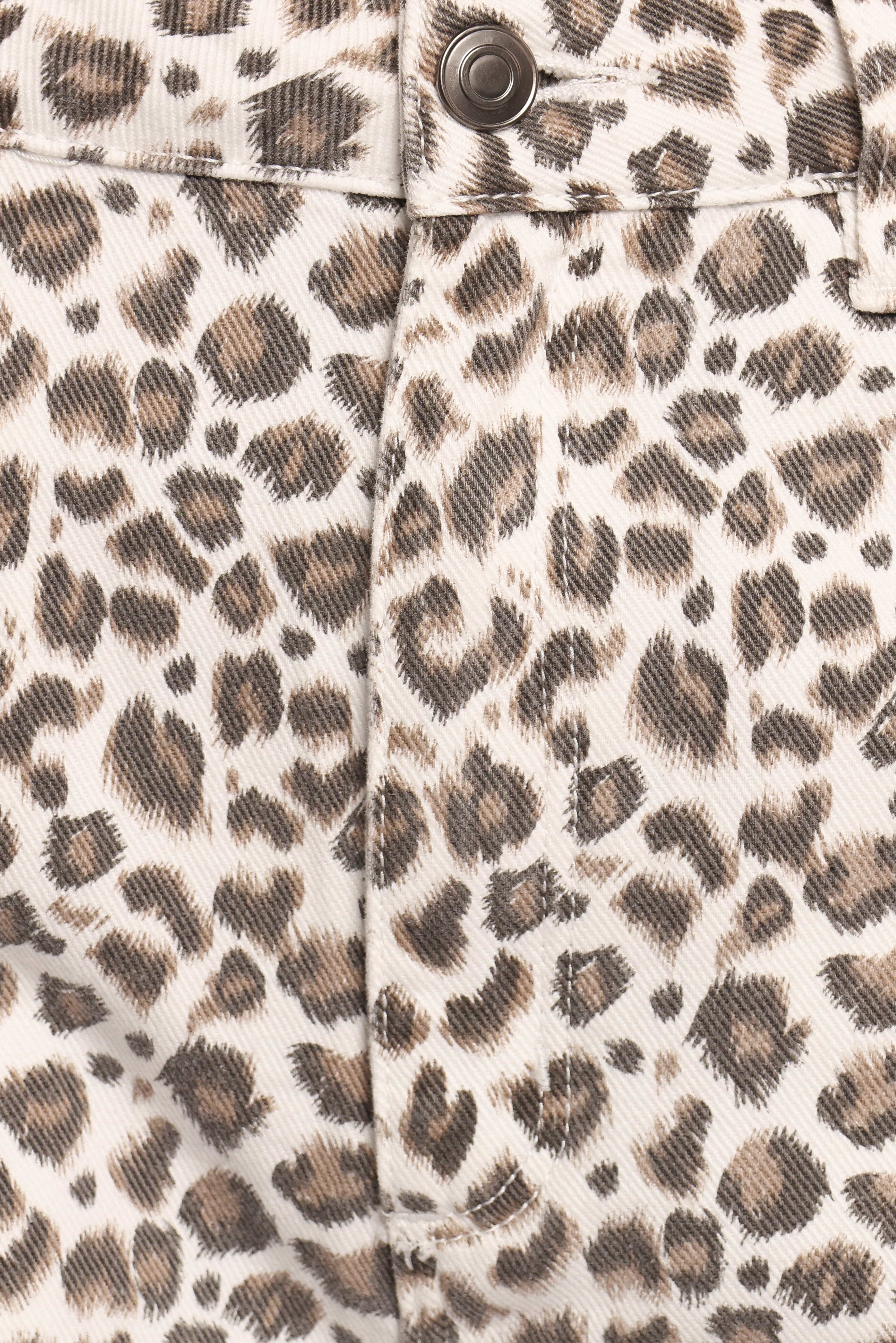 Leila Printed Wide Leg Jean - Leopard