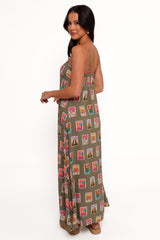 Aoife Maxi Dress - Olive Print