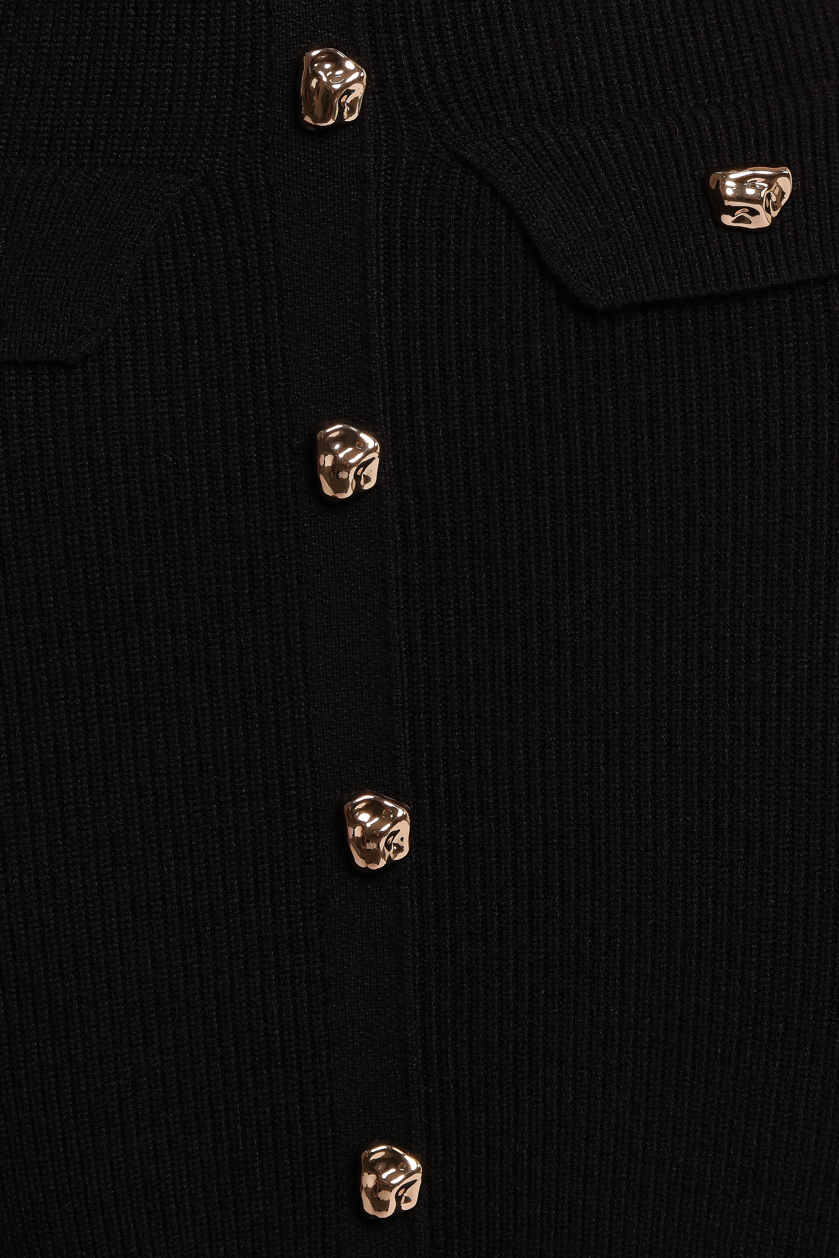Aspen Button Up Knit Dress - Black