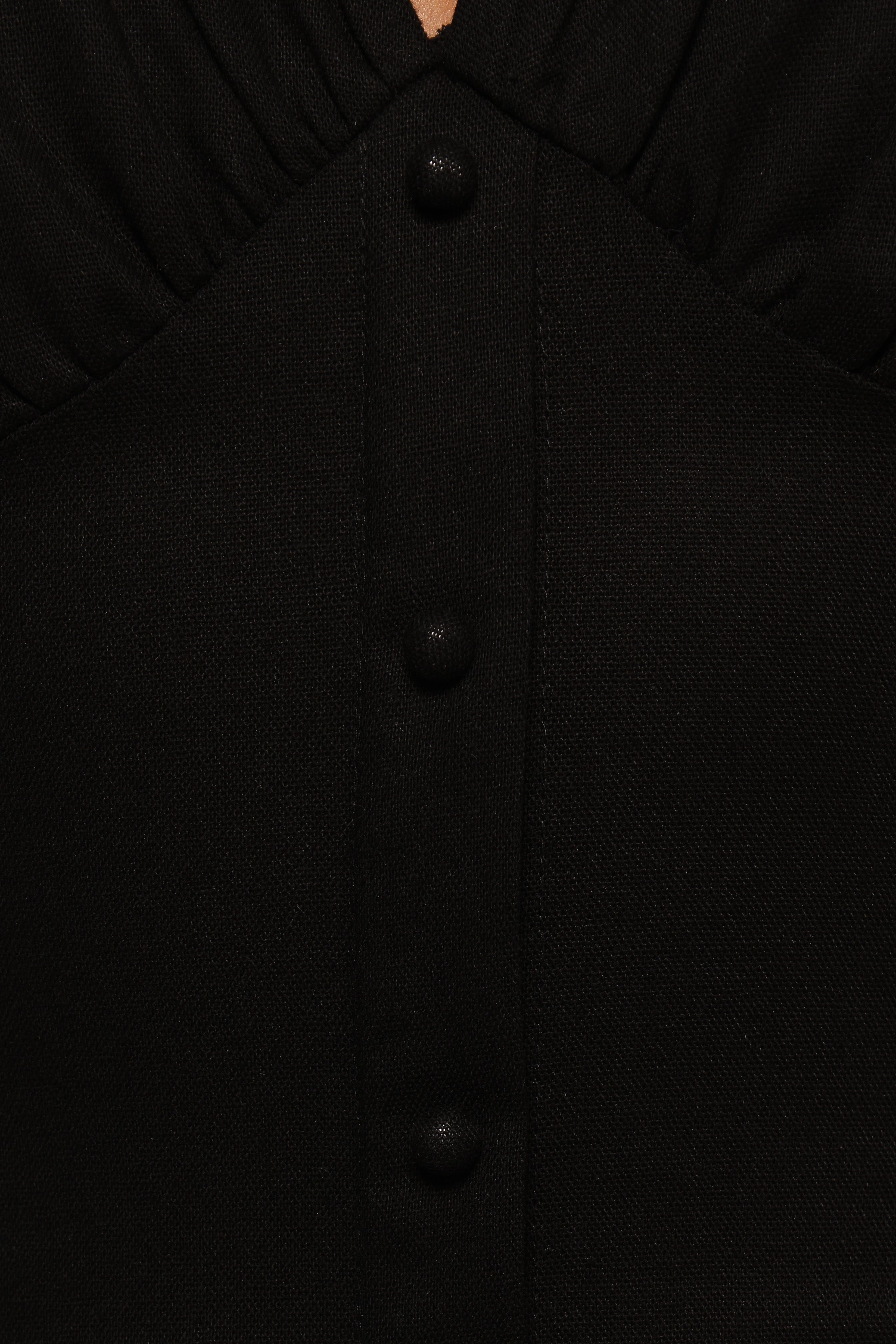 Barbara Midi Button Down Dress - Black