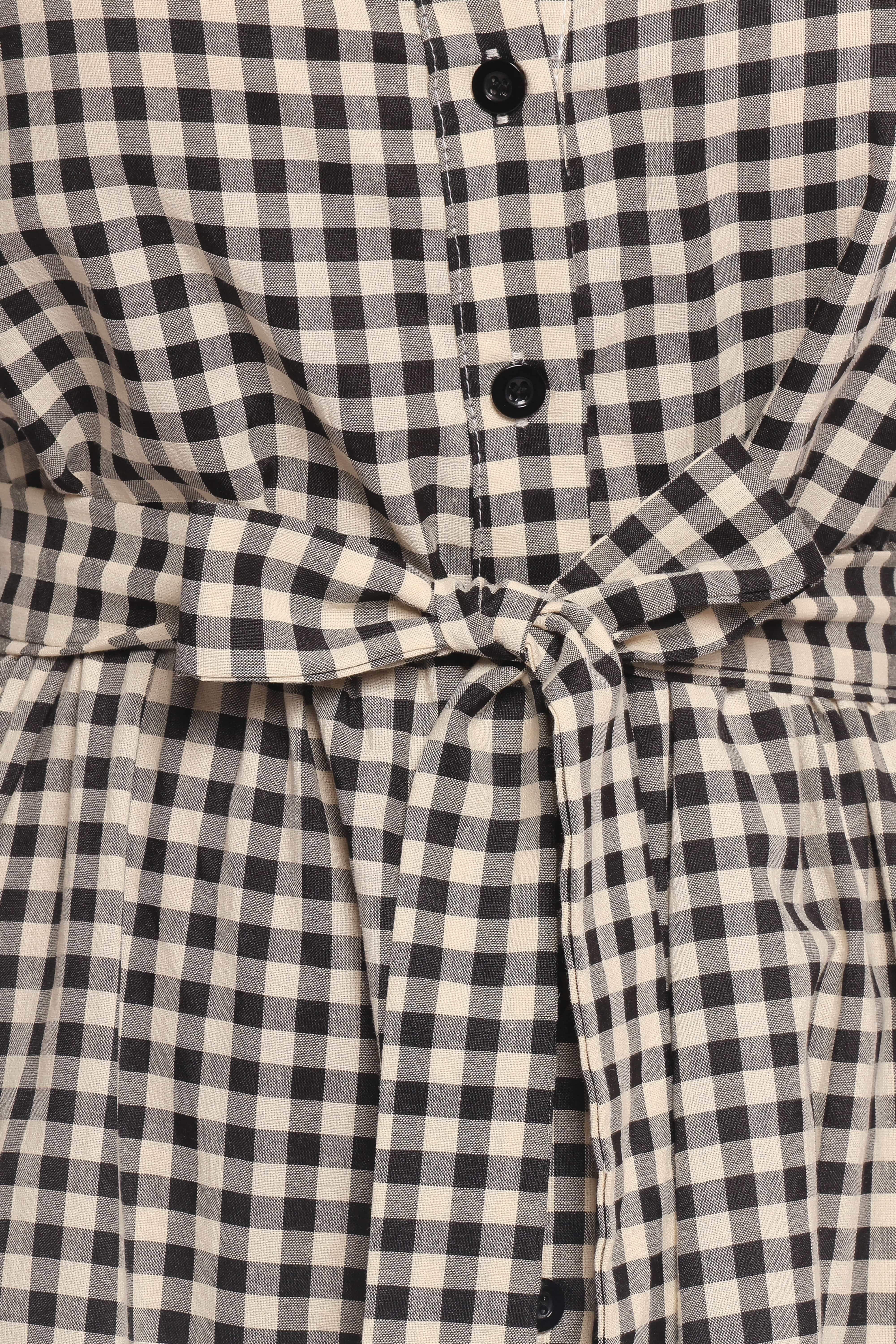 Dixon Maxi Dress - Black Cream Gingham