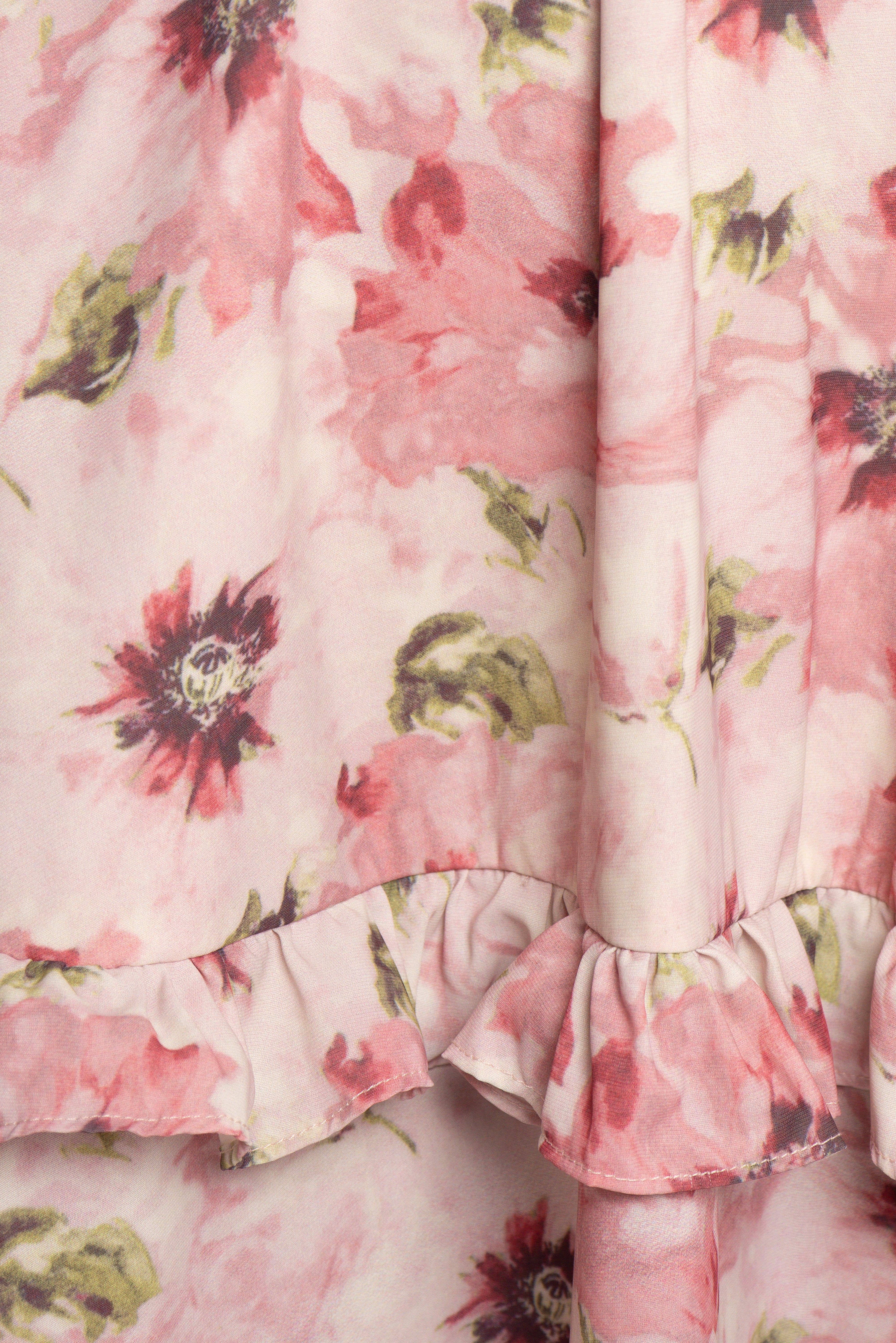 Lillee Tiered Maxi Dress - Pink Bloom