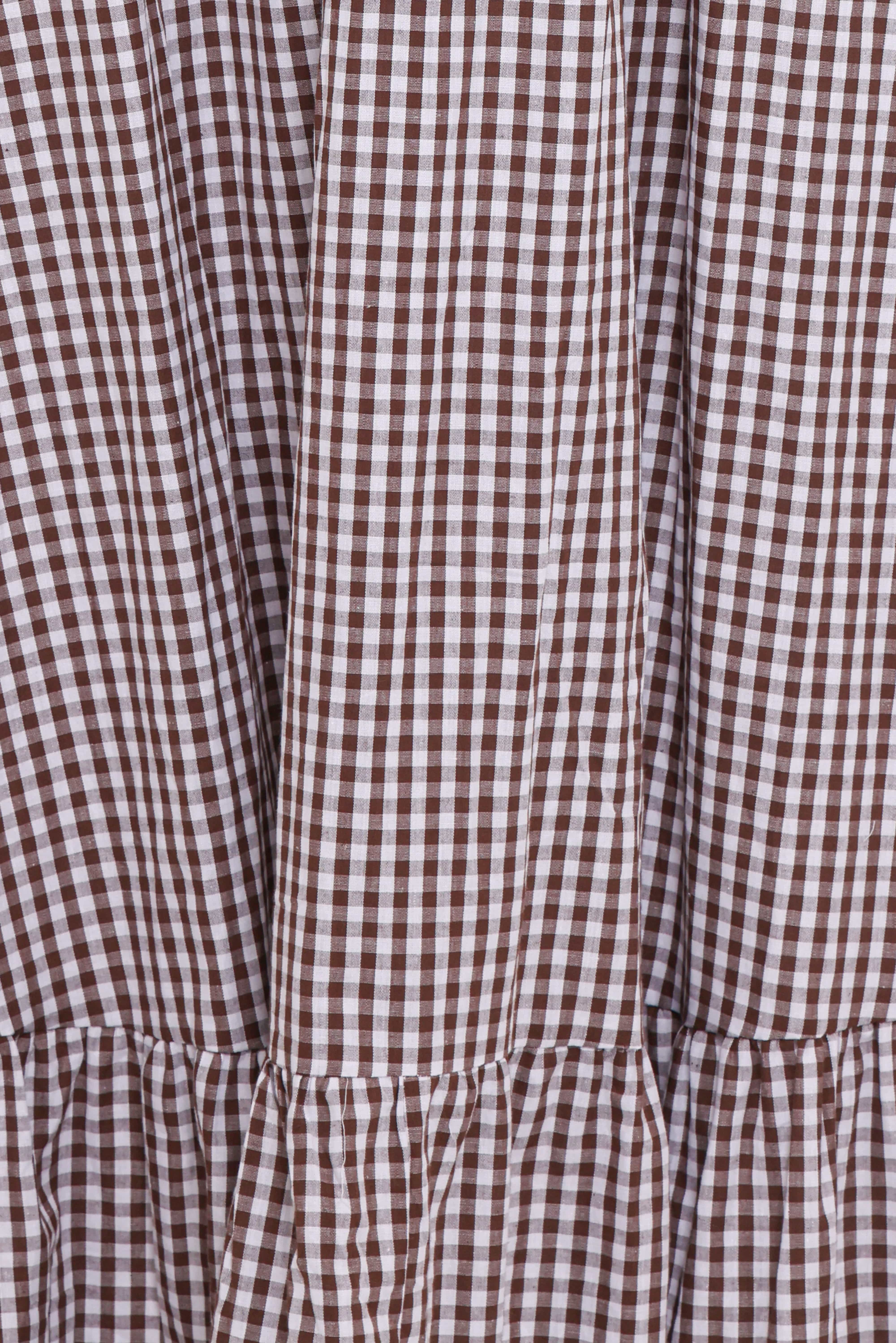 Reid Maxi Dress - Brown Gingham