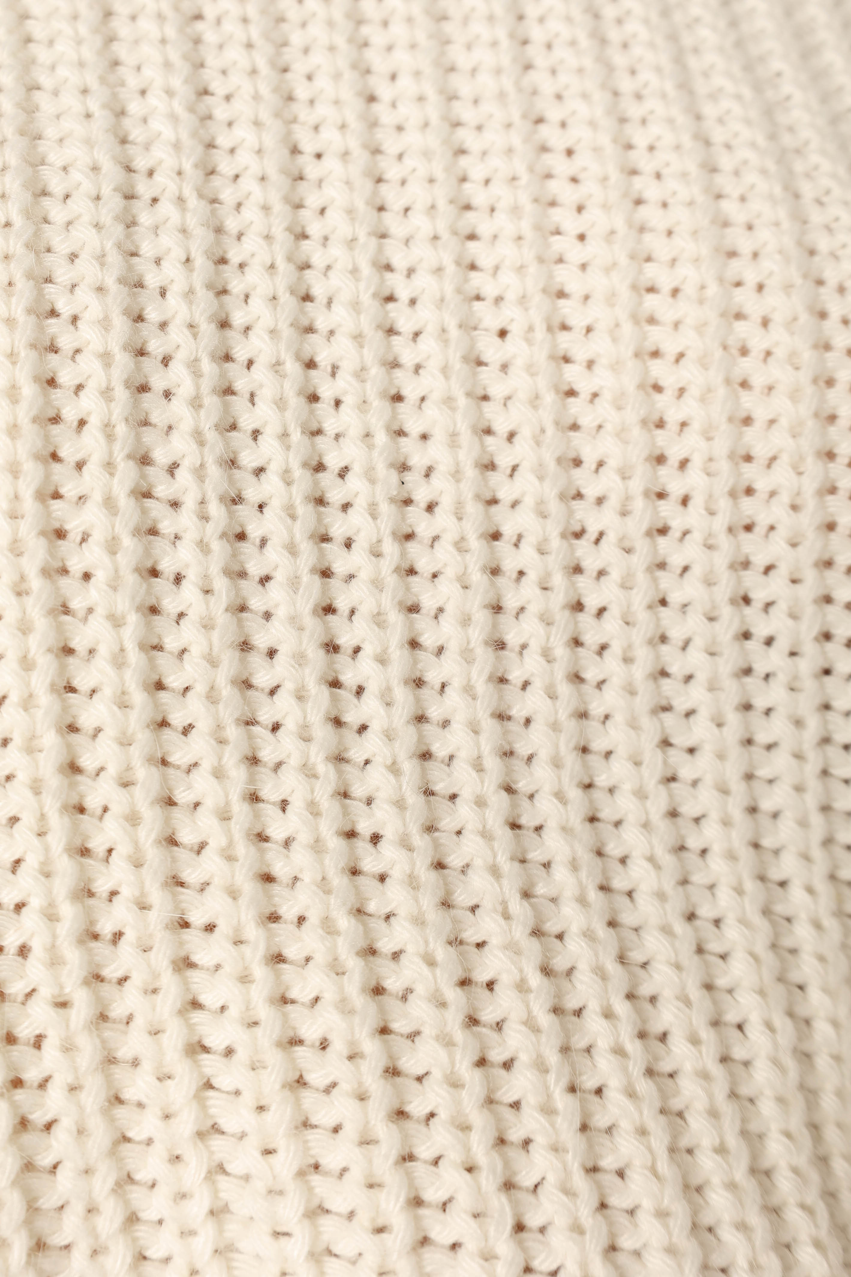 Catalina Polka Dot Texture Knit Sweater - Ivory