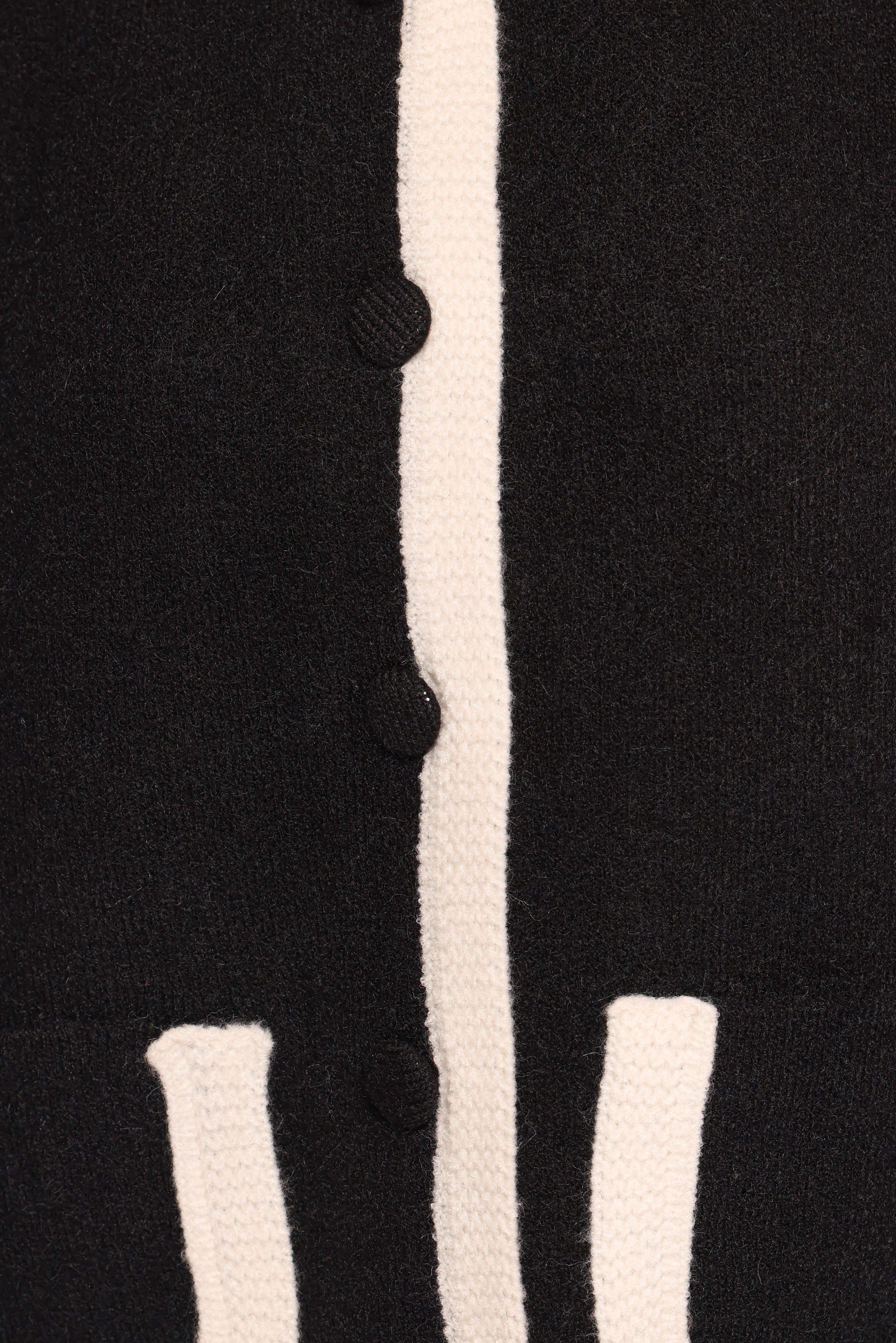 Orabelle Contrast Hem Cardigan - Black