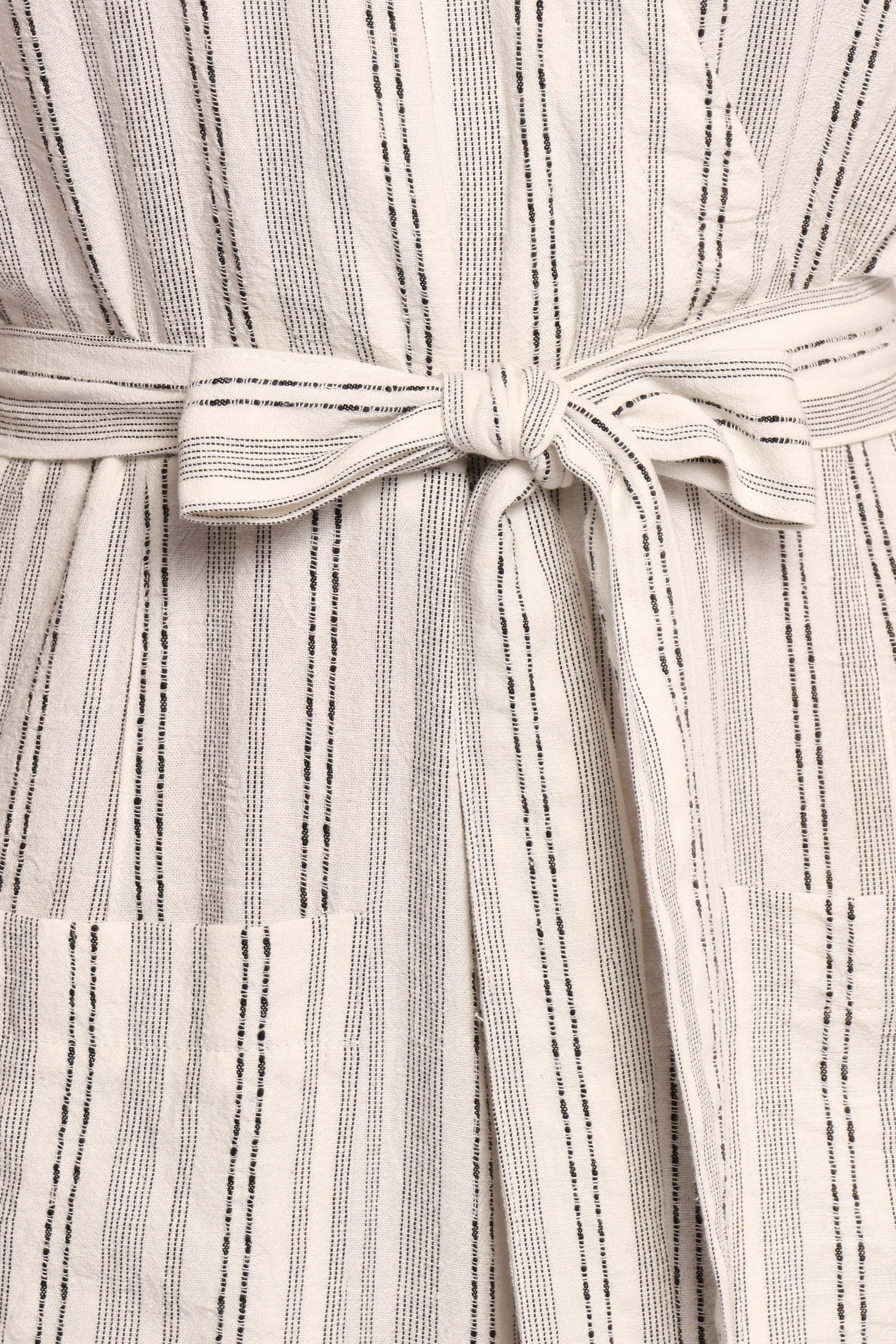 Daila Tie Waist Jumpsuit - White Black