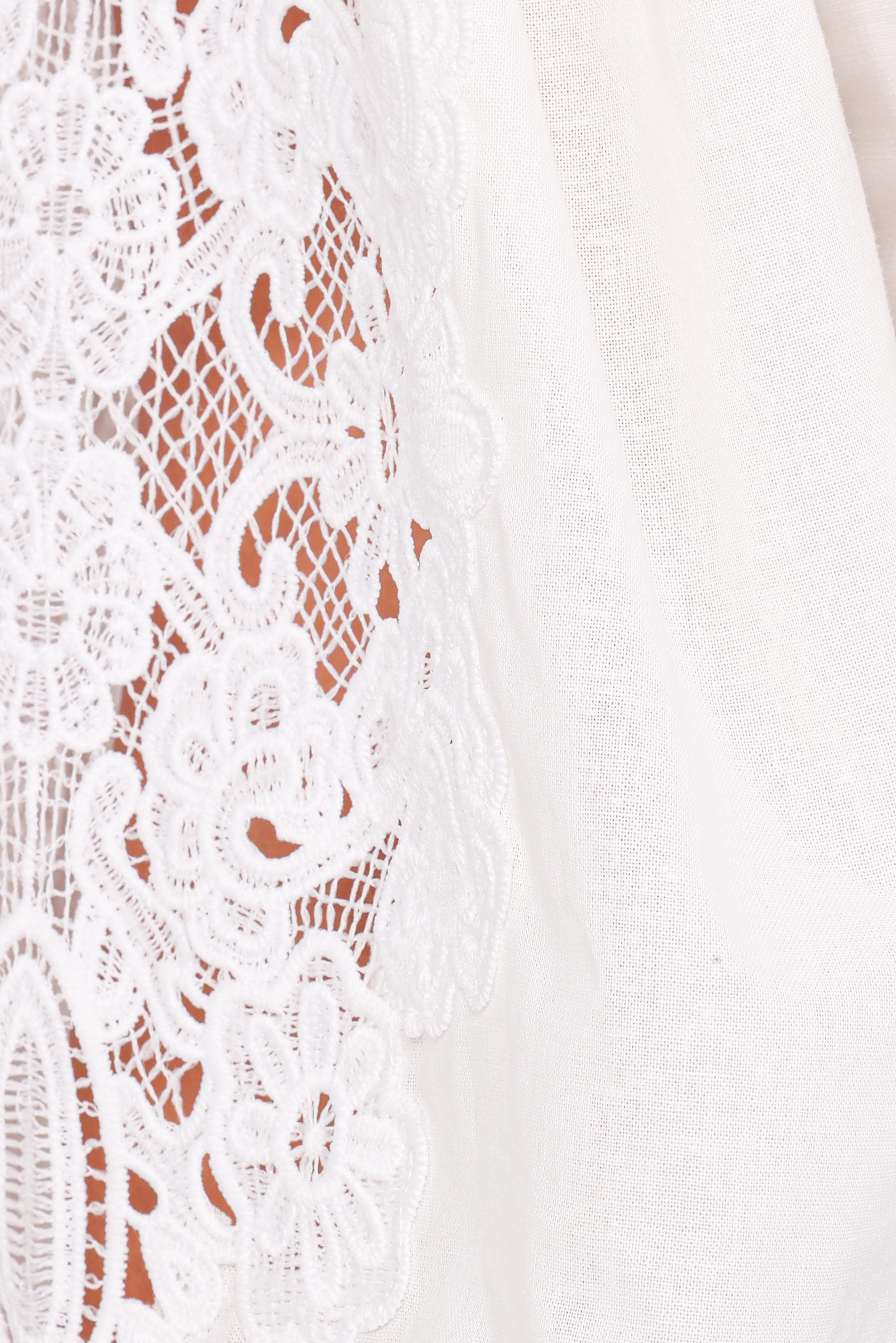 Angelica Long Sleeve Top - White