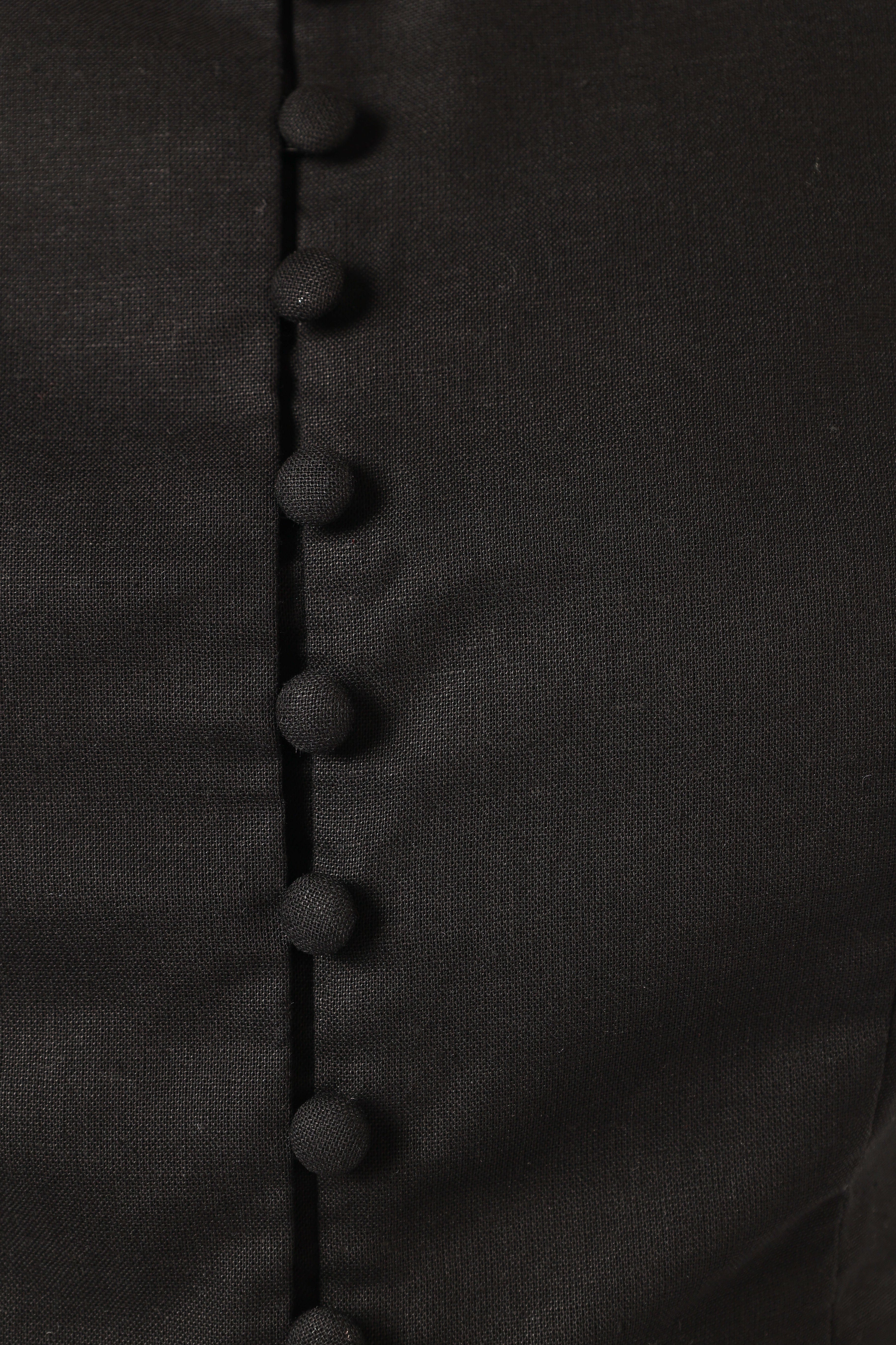 Daniella Linen Vest - Black